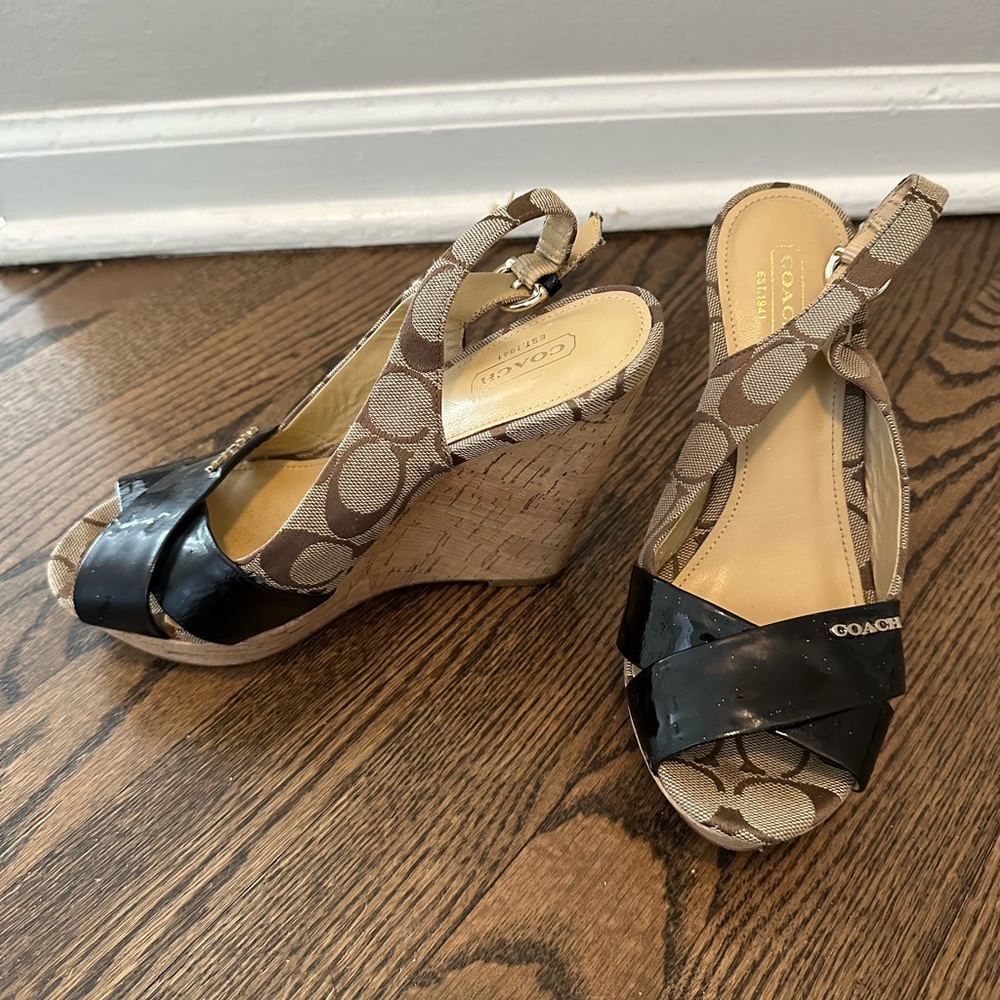 Coach wedge sandals- used in good condition size 7